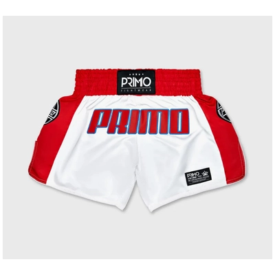Primo Fightwear Trinity Series Muay Thai Shorts - White -Red