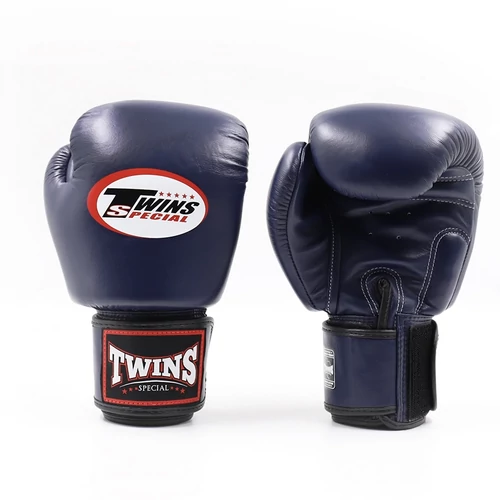 Twins Special BGVL3 Leather boxing gloves - Navy Blue