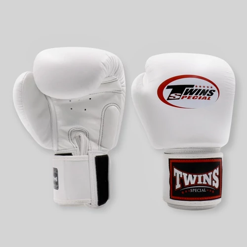 Twins Special BGVL3 Leather boxing gloves - White